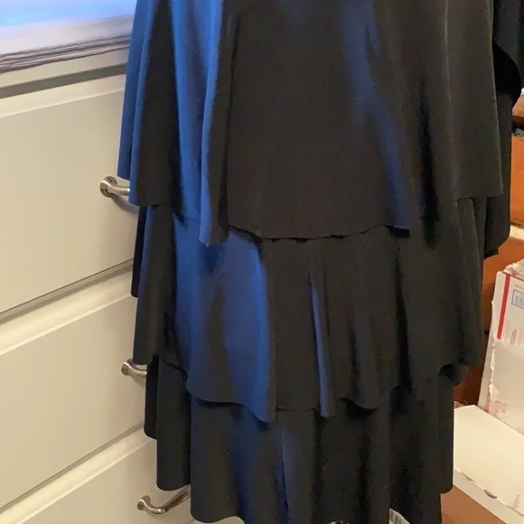 Cache black cascading ruffle dressy tank top - Picture 5 of 10